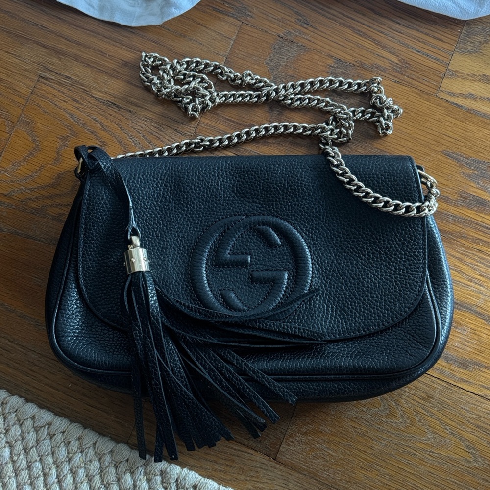 Gucci Soho Black Leather Chain Shoulder Bag
